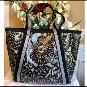 Lululemon canvas coated floral tote bag
